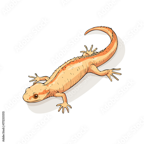 2D flat vector graphic of a Newt in icon style, isolated on white background