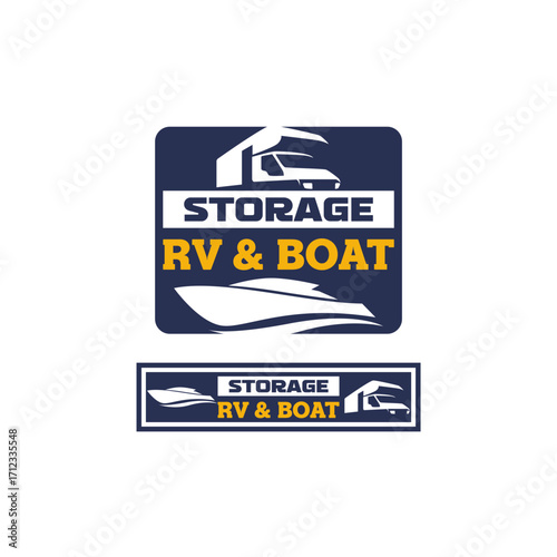 Adventure Vehicle RV Camp Ground Rental Storage Logo Template Vector