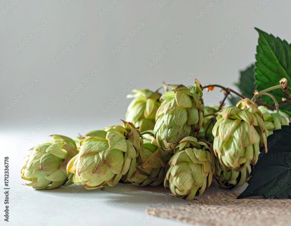 Fototapeta premium Fresh Green Hop Cones for Beer Brewing