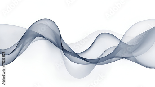 Abstract transparent curved wave pattern isolated wallpaper element for futuristic modern design background