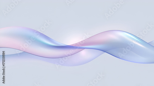 Abstract transparent curved wave pattern isolated wallpaper element for futuristic modern design background