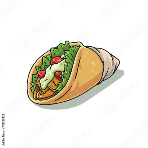 Gyro, 2D flat vector illustration in icon style, isolated on a white background