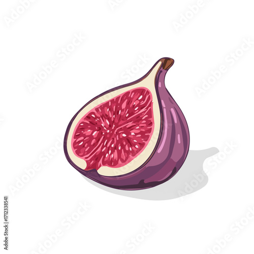 Minimal 2D flat vector of a Fig, icon-style illustration on a white background