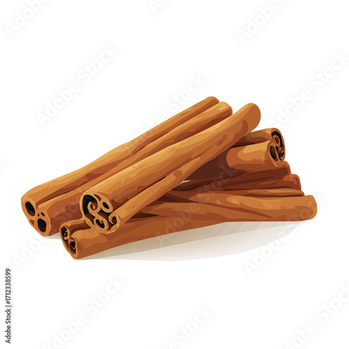 Minimal 2D flat vector of a Cinnamon, icon-style illustration on a white background