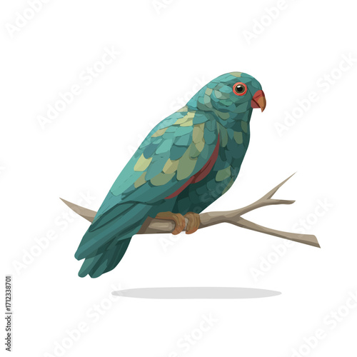 Minimal 2D flat vector of a Koel, icon-style illustration on a white background
