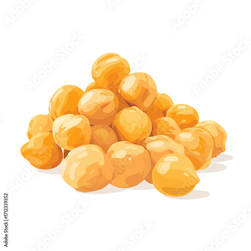 2D flat vector graphic of a Chickpeas in icon style, isolated on white background