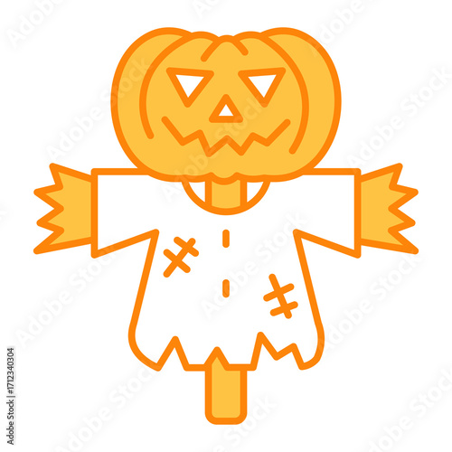 Scarecrow Filled Outline Icon Vector Illustration