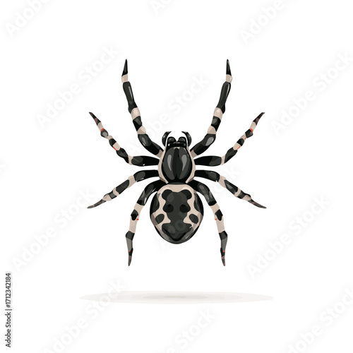 Halloween Spider, 2D flat vector illustration in icon style, isolated on a white background
