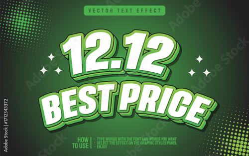 12 12 Monthly best price editable text effect