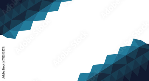 Geometric flat vector background with blue triangular patterns  