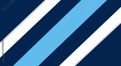 Abstract flat vector background with blue and white diagonal stripes  