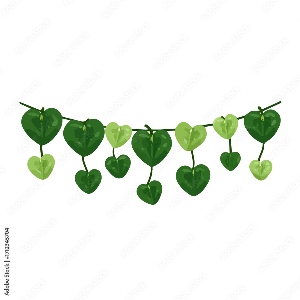 Obraz premium Minimal 2D flat vector of a String Of Hearts, icon-style illustration on a white background