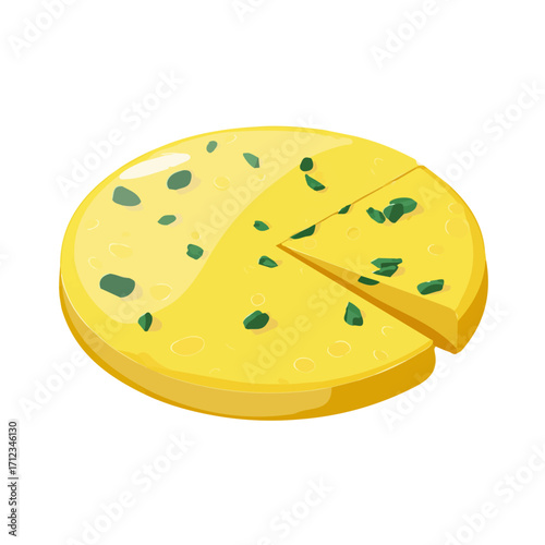 Omelette, 2D flat vector illustration in icon style, isolated on a white background