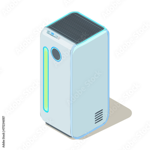 Minimal 2D flat vector of a Air Purifier, icon-style illustration on a white background