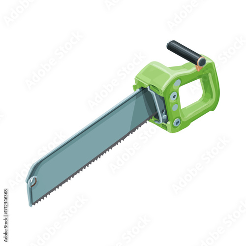Flat 2D Hacksaw vector illustration, icon graphic on white background