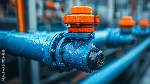 Close up macro shot of emission monitoring sensors installed on Power Plant Emissions Scrubbers. 