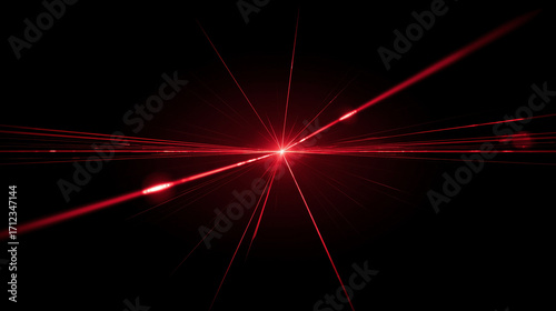 Red Laser Beam on Black Background