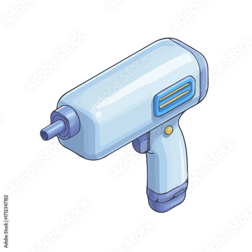 Minimal 2D flat vector of a Heat Gun, icon-style illustration on a white background