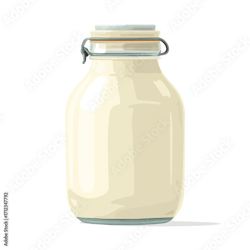 2D flat vector graphic of a Milk Can in icon style, isolated on white background