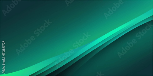 Abstract wavy green and blue lines with a dynamic light and motion concept