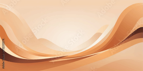 Abstract vector illustration of dry desert sand dunes with flowing orange and yellow lines