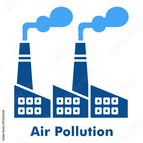 Air Pollution Duo Tone Vector Icon