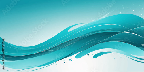 Abstract blue wave background with flowing lines and a light, elegant curve for a dynamic web and business design
