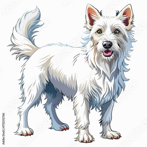white Dog real,full body ,white background