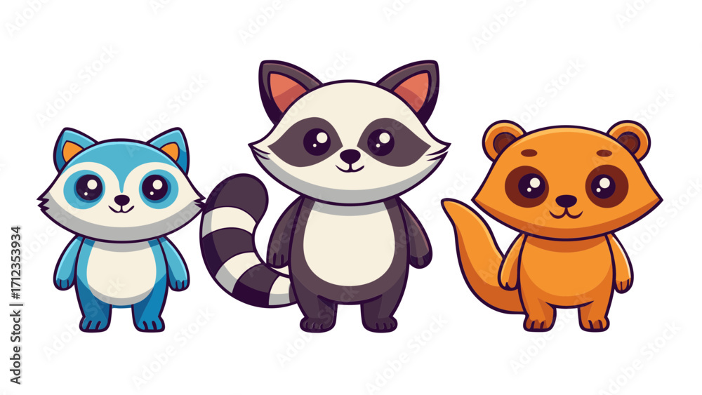 Fototapeta premium animal, fox, cartoon, vector, dog, illustration, cat, love, set, baby, teddy, toy, fun, art, cute, pet, brown, heart, funny, character, adorable, kid, valentine, animals, childhood