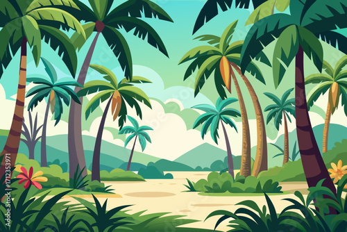 tropical palm trees