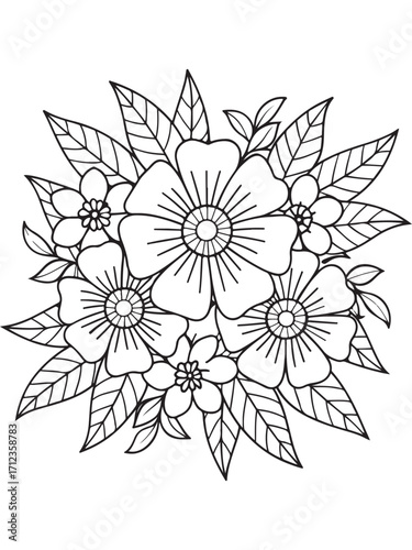 flowers Coloring Book Pages flowers for Relaxation and Stress Relief on