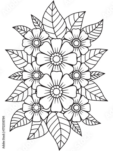 flowers Coloring Book Pages flowers for Relaxation and Stress Relief on