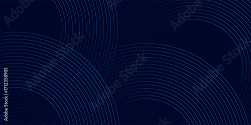 Blue abstract background with glowing circles. Swirl circular lines pattern. Geometric spiral. Twirl element. Modern graphic desi