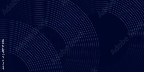 Blue abstract background with glowing circles. Swirl circular lines pattern. Geometric spiral. Twirl element. Modern graphic desi