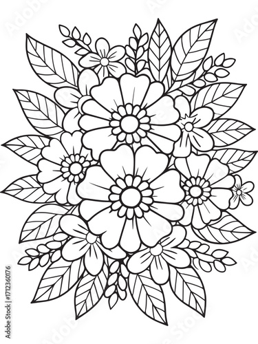 flowers Coloring Book Pages flowers for Relaxation and Stress Relief on