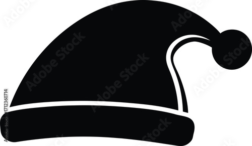 Santa hat clean silhouette vector illustration