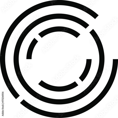Circular segmented lines, movement, rotation