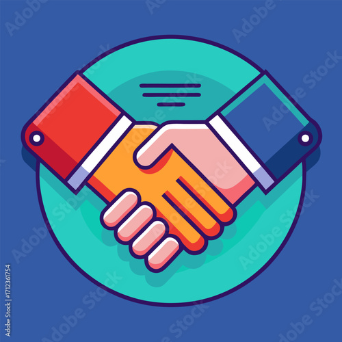 Golden handshake emoji icon symbolizing agreement partnership and trust between two people