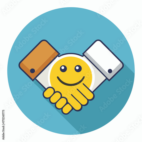 Golden handshake emoji icon symbolizing agreement partnership and trust between two people