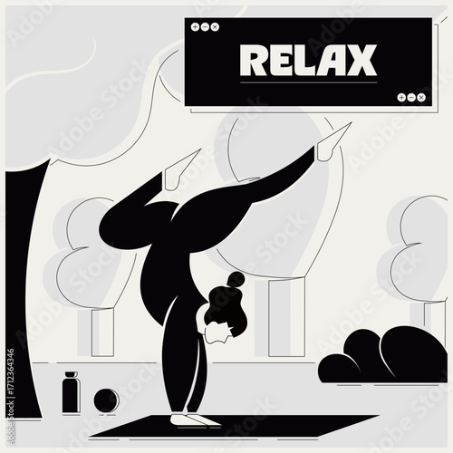 A woman doing yoga in a park