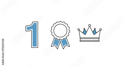 Set of First Place and Leadership Icons
