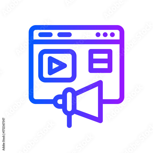 Icon Advertising Agency With Style Gradient Color