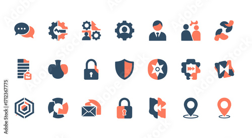 Business and Technology Icons Set.