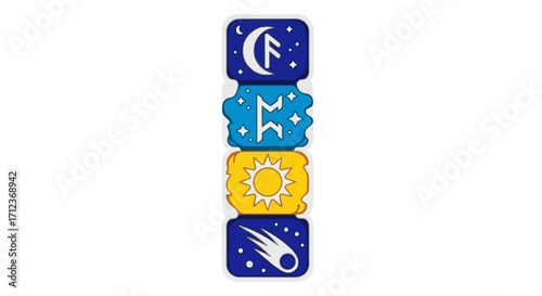Celestial Symbols Stacked Vertical Design.