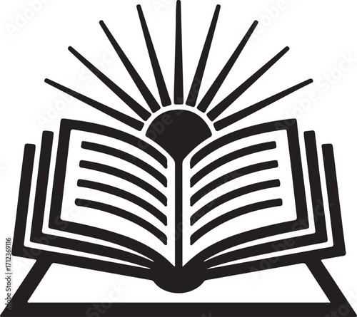Open Book with Sun Knowledge and Education Logo