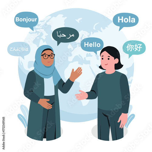 foreign communications illustration ,global conversation illustration