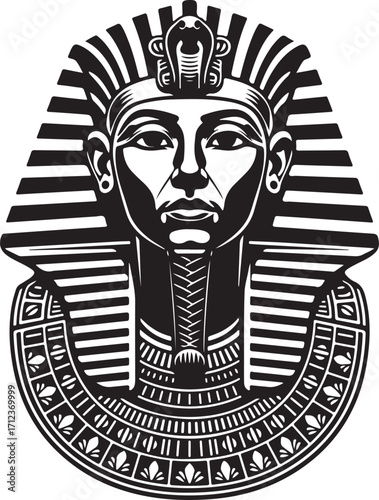 PrintKing Tut Pharaoh Mask Ancient Egypt Vector Icon