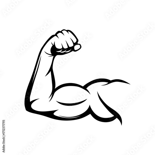 Hand Drawn Biceps Body Builder Arms Vector Illustration