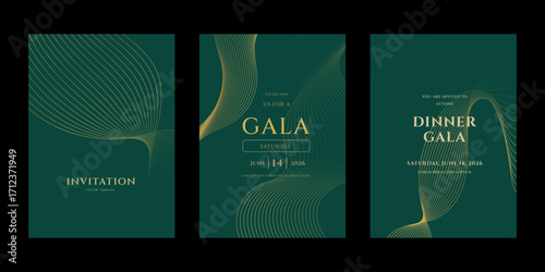 Elegant Gold Line Art Gala Invitation Templates 2026