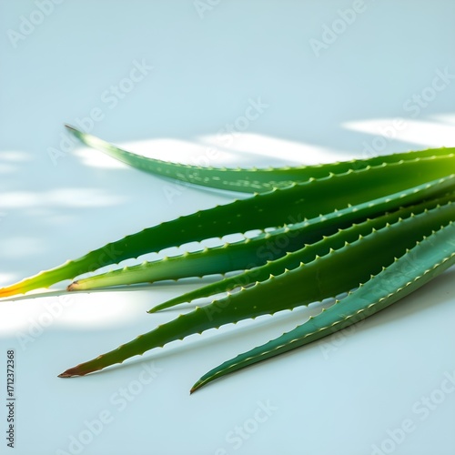 Wallpaper Mural aloe vera leaves on white background Torontodigital.ca